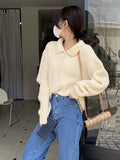 Elegant Vintage Sweater Jacket Women Winter Casual Single-breasted Knit Cardigan Coat Female Korean Fashion Warm Loose Tops