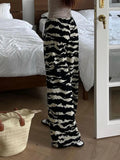 Casual Zebra Print Loose Women's Trousers Harajuku Aesthetic Vintage Bottoms Korean Streetwear Casual Y2K Pants