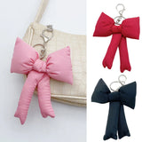 Cotton Bow Bag Pendant 3D Bowknot Keychain Backpack Hanging Decoration Bow Key Holder Keyring Girl Heart Fashion Bag Accessory