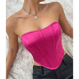 Fashion White Fishbone Skinny Corset Top Sexy Black Sleeveless Inner Tank Top Women Y2K Street Style Slim Crop Top