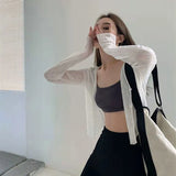 Summer Women Thin Shirt Causal Korean Loose Long sleeve Sun Protection Blouse Fashion White Female Tops