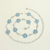 women's Blue waist chain  flower luxury brand with acrylic belt dress