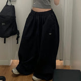 Dermearne Y2k Black Oversized Basic Women Casual Pants Wide Leg Korean Fashion Baggy Harajuku Sweatpants Jogging Hip Hop Trousers