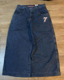 New Baggy Jeans Seven Dice Embroidery Pattern Mens and Womens Fashion Streetwear Retro Harajuku High Waisted Wide leg Jeans
