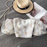 Blusa Feminina Vintage Shirt Off Shoulder Blusas Mujer Woman Short Sleeve Crop Tops Sexy Blouse Women Elegant Top Dropshipping
