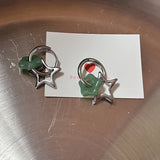 DERMEARNE Punk Style Dangle Earrings Unique Detachable Star Heart Drop Earrings Statement Jewelry Fashion Simple Hoop Earrings