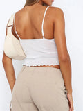 hirigin y2k Sleeveless Strap V-neck Camis Crop Tops Streetwear Retro Mesh See Through Patchwork Tank Summer Slim Fit Vest New