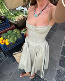 Dermearne Summer Women Chest Wrapped Sling Dress Sexy Solid Off Shoulder Pleated Maxi Robes New Summer Female Vacation Party Streetwear