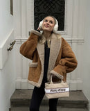 Woman Thick Faux Leather Jackets for Women Autumn Winter Warm Wool Blends Coats Demi-season Plush Jacket Outerwear