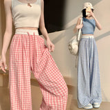 Dermearne Solid Casual Cotton Wide leg Pants Women 2024 Fashion Women High Waist Wide Pants Youthful Female Trousers Streetwear