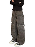 Women Y2k Cargo Jeans Baggy Harajuku Aesthetic Denim Trousers High Waist Jean Pants Vintage Japanese 2000s Style Trashy Clothes