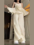 Summer New Sweet Ladies Elegant Women Matching Set Sexy Solid Color Slim Woman Matching Set Simple Basic Fashion Sleeveless Set
