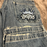 Y2k Baggy Jeans Men Women Jnco Vintage Hip Hop Ripped High Waisted Denim Trousers Slouchy Harajuku Wide Leg Pants Streetwear