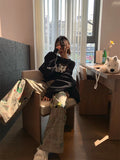 Women's Baggy Y2k Plaid Pants Streetwear Graphic Print Pants Vintage Harajuku High Waist Wide Leg Trousers Fashion Clothes 2024
