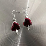 DERMEARNE New Harajuku Vintage Goth  Pink Peach Heart Drop Earrings For Women Grunge Punk Halloween Aesthetic Y2k Fairy Jewelry