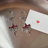 DERMEARNE Punk Style Dangle Earrings Unique Detachable Star Heart Drop Earrings Statement Jewelry Fashion Simple Hoop Earrings