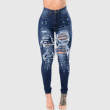 Denim Women 2024 High Waist Ripped Jeans for Women Skinny Black Pockets Jeans Woman Elastic Slim Jean Female Femme Pants