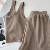 WTEMPO Sleeveless Classic Women's Matching Set Casual Summer Top and Shorts Set for Women Tracksuit Two-piece Suit Female Sports