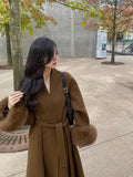 2024 Autumn/winter New Style Woolen Coat Women's Mid-length Casacas Para Mujer Invierno Elegant Winter Jacket Women