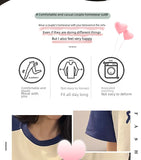 Summer Cotton Pajamas Set Cartoon Cute Loose-fit Home Clothes For Couples Men Women Short Sleeve Bedwear