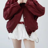 Dermearne 1 Women Lantern Mini Skirts Summer Casual Fitting Elastic Waist Solid Color Short Puffball Skirt Sweet Style Skirts Girls