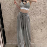 Dermearne Oversize Sweatpants For Women High Waist Sports Pants Fashion Casual Baggy Pants Female Joggers Streetwear Harajuku Trousers