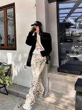 Dermearne American Leopard Baggy Jeans Women Y2K High Street Retro Washed Loose Fashion Street Casual Straight Wide Leg Denim Trousers