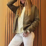 Brown Single Breasted Lapel Loose Jacket For Woman Casual Warm Long Sleeve Coat 2024 Autumn Lady High Street Outerwear