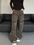 Women Y2k Cargo Jeans Baggy Harajuku Aesthetic Denim Trousers High Waist Jean Pants Vintage Japanese 2000s Style Trashy Clothes
