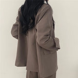 DERMEARNE  Fall Fashion Long Sleeve Blazer Mujer Pant Sets Blazers Women Casual Womens 2 Piece Outfit Set Suits Outwear