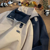 Basic Jackets for Women Patchwork Vintage American Style Fashion Harajuku All-match Loose Daily Simple Mujer Chaqueta Outwear