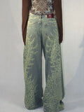 Dermearne Distressed Washed Printed High Waist Jeans American Retro Fashion Straight Pants Harajuku Style Hot Girl Trousers Women Clothing