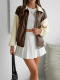 Fashion zipper Jacket Turndown Collar Women Casual Loose Coat Autumn Winter New Lady Warm Commuting Outerwear Female Clothing