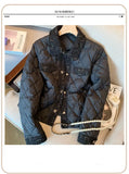 DERMEARNE Winter Fashion Black Short Parkas for Women Lightweight and Retro-Style Quilted Cotton Jacket with French Vintage Charm 2024 New