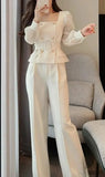 DERMEARNE  Pant Summer Set of Two Fashion Pieces for Women Luxury Women's Sets Sexy Trouser 2 Piece Outfits 2023 Pants Elegant Blazer Suit