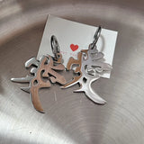 DERMEARNE Punk Style Dangle Earrings Unique Detachable Star Heart Drop Earrings Statement Jewelry Fashion Simple Hoop Earrings