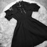 Kawaii Women Dress Lolita Y2K Cute Japanese Style Elegant Short Sleeve Black Sweet Casual Office Lady Aesthetic Mini Dress 2023