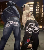 Dermearne Hip Hop Streetwear Y2K Jogging Pants Woman Loose Pants Loose Wide Leg Female Goth Punk print Sweatpants Chic Fashion Pants Man