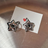 DERMEARNE Punk Style Dangle Earrings Unique Detachable Star Heart Drop Earrings Statement Jewelry Fashion Simple Hoop Earrings