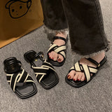 French fairy style flat sandals for women wear ambient Roman sandals