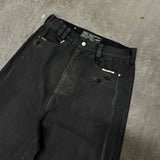 Retro Hip Hop Black High Waist Ripped Jeans Men Women Wide Leg Straight Y2k Street Baggy Jeans Punk Harajuku Washed Denim Pants