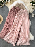 Mesh Loose Long Pants Women Mesh Elastic Waist Fashion 2024 High Quality Pocket Ladies Summer Wide Leg Pants
