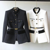 Women Blazer Coat New 2024 Autumn Long Sleeve Casual Single-breasted Elegant Office Waist Ladies Suit Coat Tops Female Outerwe