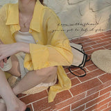 Striped Sun Proof Shirts Women Korean Oversized Sunscreen Blouses Summer Streetwear Long Sleeve Casual Sun Protection Top