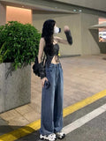 2024 Summer Halter Cross Hollow Out Tank Top Women Sleeveless Sexy Casual Tanks Chic Fashion All Match Short Length Tops