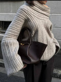 Dermearne Autumn Oversized Sweater for Women Sexy Slash Neck Knit Pullovers Long Sleeve Women's Sweater Loose-fit Casual Knitwear 2024