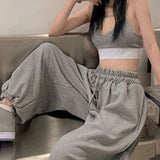 Dermearne Oversize Sweatpants For Women High Waist Sports Pants Fashion Casual Baggy Pants Female Joggers Streetwear Harajuku Trousers