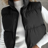 Dermearne Autumn Winter New Women Jacket Solid Sexy Sleeveless Jacket Streetwear Fashion Turtleneck Versatile Casual Outdoor Travel Jacket