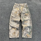 Dermearne Y2k Jeans New Harajuku Hip Hop Camouflage Retro Oversize Denim Pants Fashion Men Clothing Straight Leg Wide Leg Jeans Streetwear