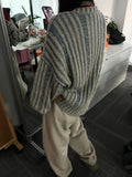 New Autumn Winter Sweaters High Street Retro Striped Contrasting Sweaters Fashionable And Casual Versatile Pullovers